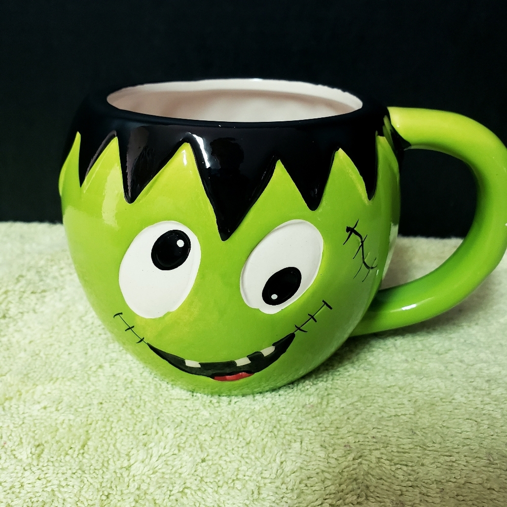 Frankenstein Kid face 14oz Halloween mug